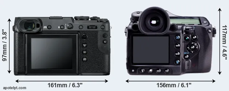 Comparison GFX 50R or 645D rear