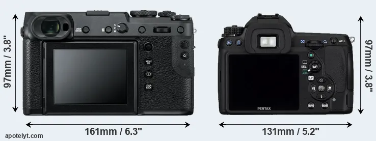 Comparison GFX 50R or K-5 rear