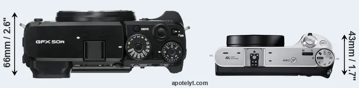 Compare GFX 50R versus NX500 top