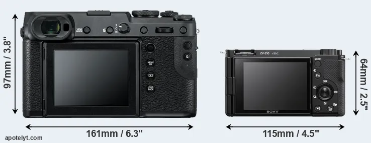 Comparison GFX 50R or ZV-E10 rear