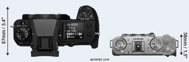 Compare GFX 50S II versus X-M5 top