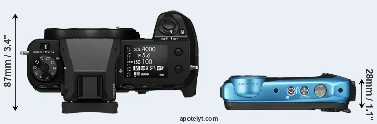 Compare GFX 50S II versus XP140 top