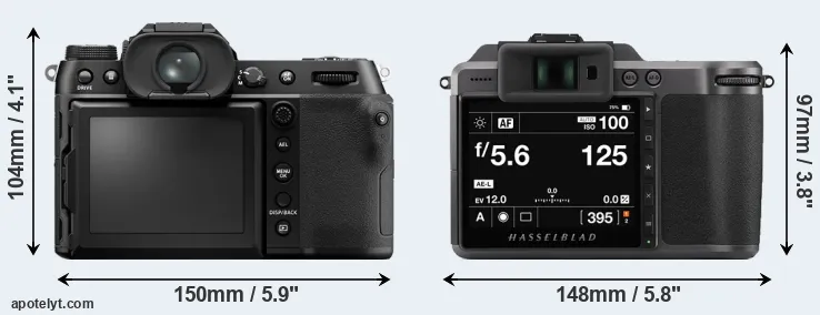 Comparison GFX 50S II or X1D II rear