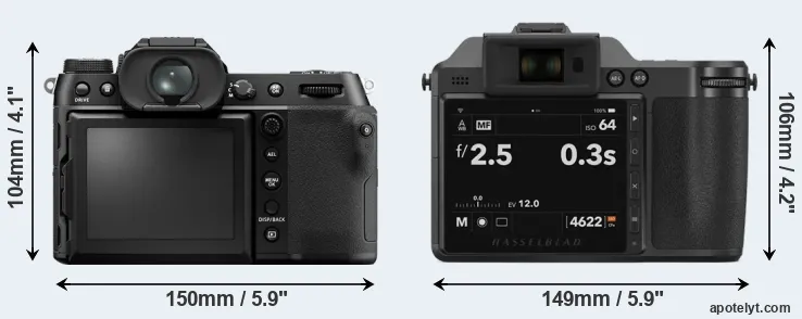 Comparison GFX 50S II or X2D 100C rear