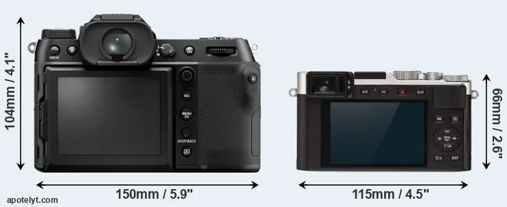 Comparison GFX 50S II or D-LUX 7 rear