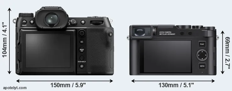 Comparison GFX 50S II or D-LUX 8 rear