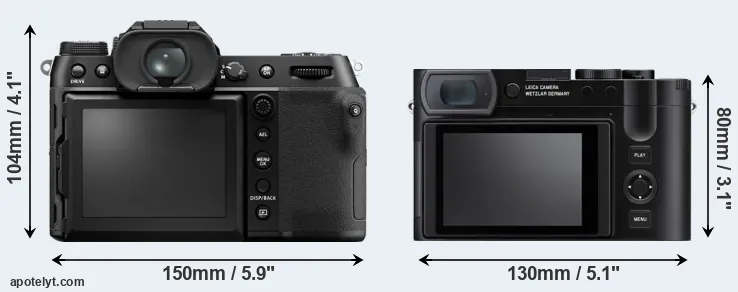 Comparison GFX 50S II or Q3 rear