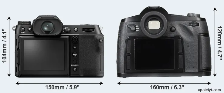Comparison GFX 50S II or S Typ 007 rear