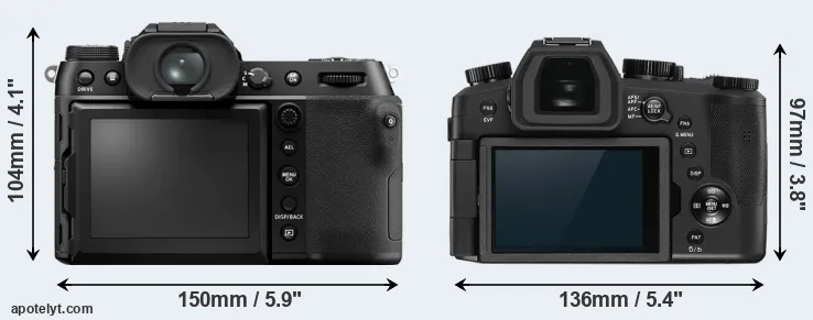 Comparison GFX 50S II or V-LUX 5 rear