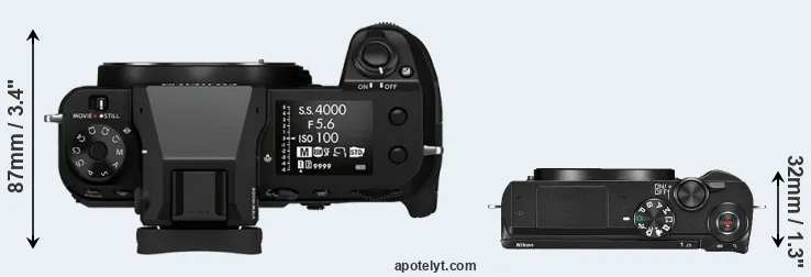Compare GFX 50S II versus J5 top