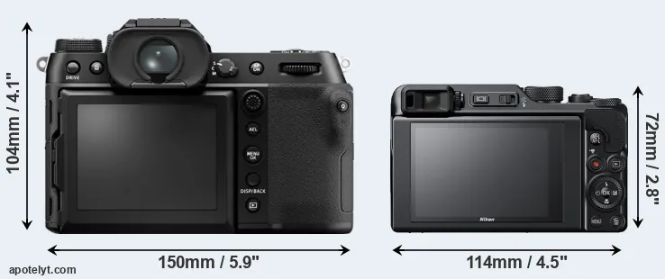 Comparison GFX 50S II or A1000 rear
