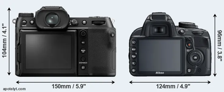 Comparison GFX 50S II or D3100 rear