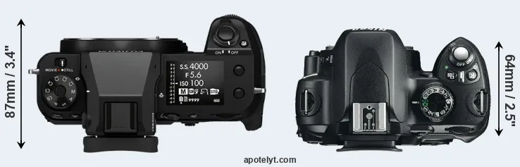 Compare GFX 50S II versus D60 top