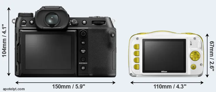 Comparison GFX 50S II or W150 rear