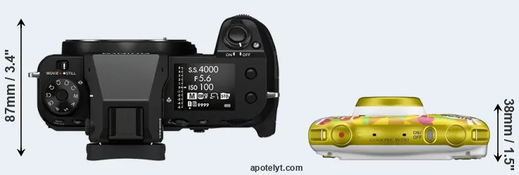Compare GFX 50S II versus W150 top