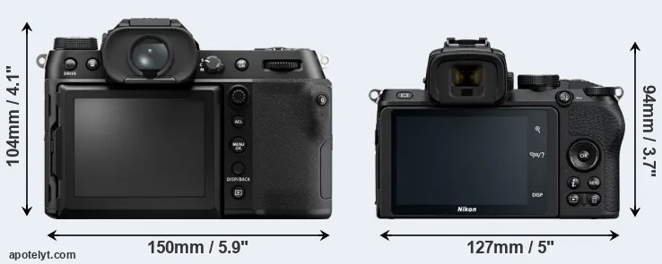 Comparison GFX 50S II or Z50 rear