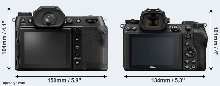 Comparison GFX 50S II or Z6 II rear