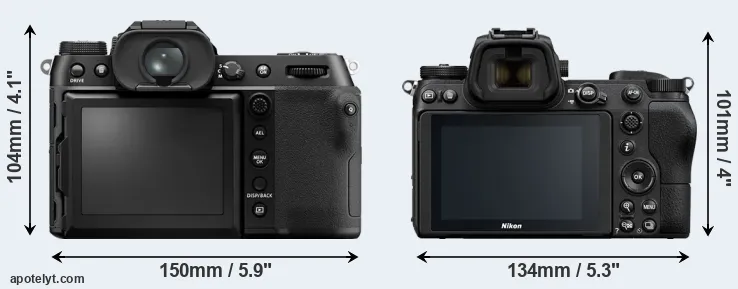 Comparison GFX 50S II or Z6 rear