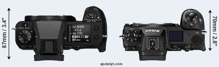 Compare GFX 50S II versus Z7 II top