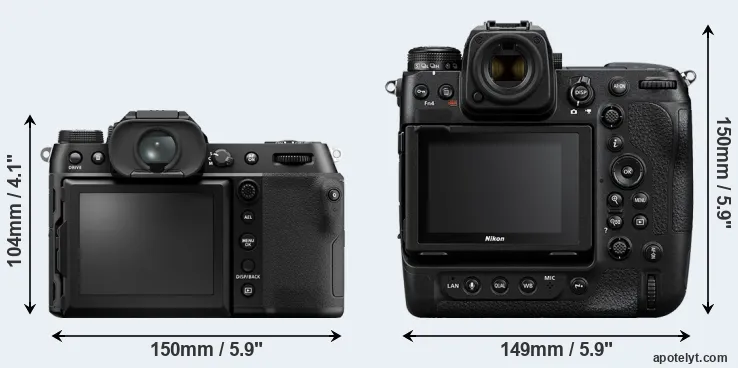 Comparison GFX 50S II or Z9 rear