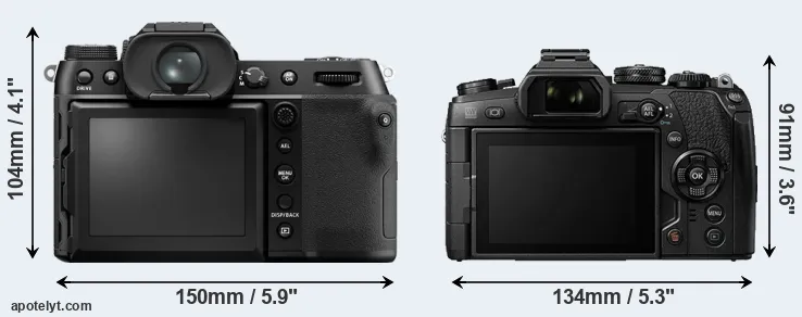 Comparison GFX 50S II or E-M1 II rear