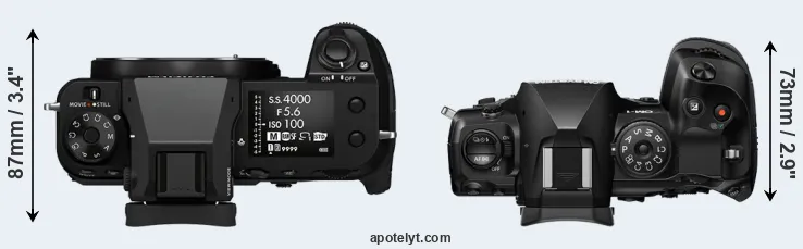 Compare GFX 50S II versus OM-1 II top