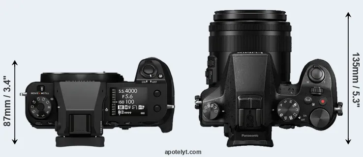 Compare GFX 50S II versus FZ2000 top