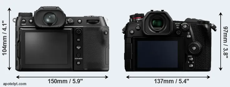 Comparison GFX 50S II or G9 rear