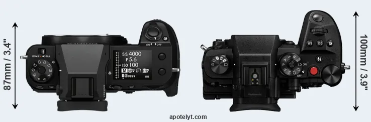 Compare GFX 50S II versus GH6 top