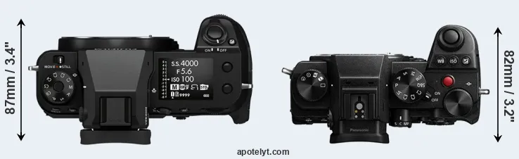 Compare GFX 50S II versus S5 top