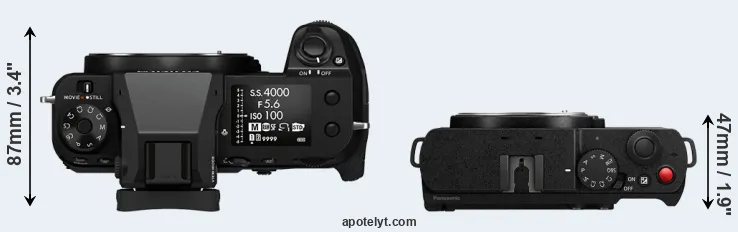 Compare GFX 50S II versus S9 top