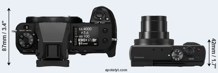 Compare GFX 50S II versus TZ95 top