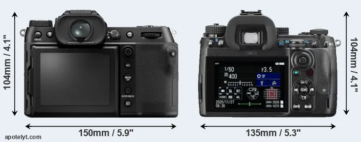 Comparison GFX 50S II or K-3 III rear