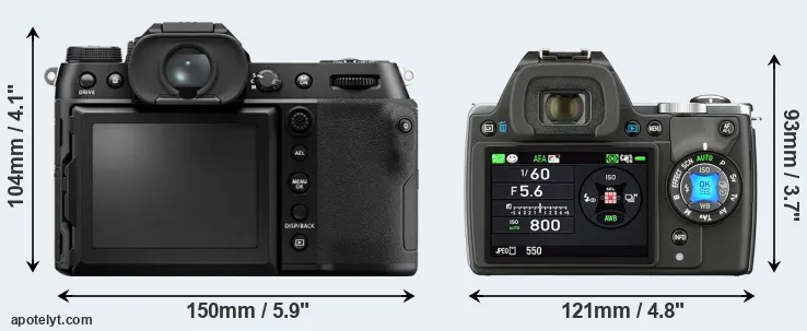 Comparison GFX 50S II or K-S1 rear