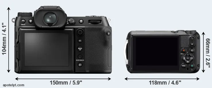 Comparison GFX 50S II or WG-6 rear
