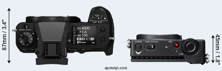 Compare GFX 50S II versus fp top