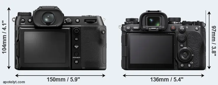 Comparison GFX 50S II or A1 II rear