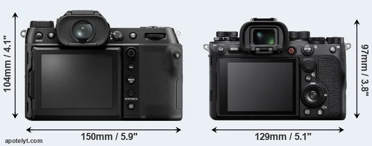 Comparison GFX 50S II or A1 rear