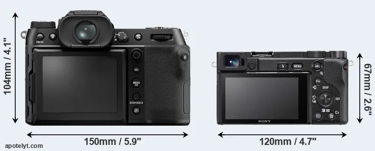 Comparison GFX 50S II or A6100 rear