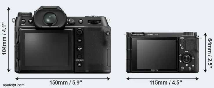 Comparison GFX 50S II or ZV-E10 rear