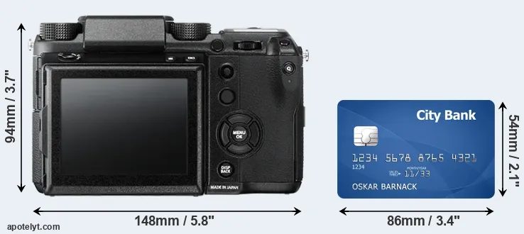 GFX 50S and credit card rear side