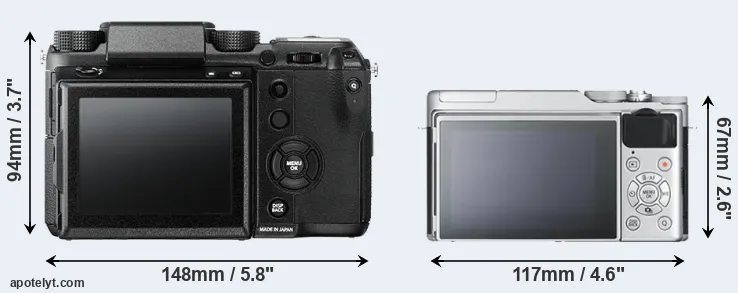 Comparison GFX 50S or X-A10 rear