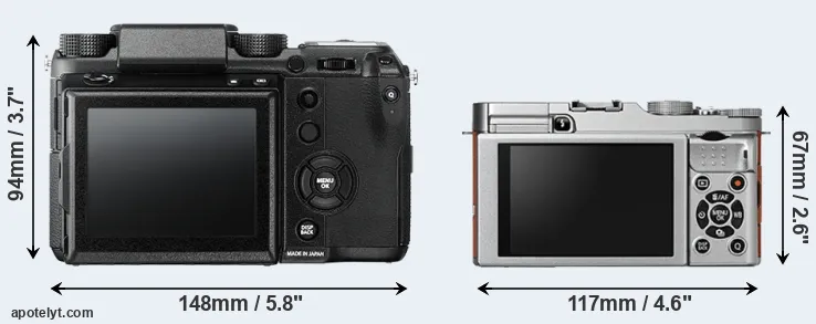 Comparison GFX 50S or X-A2 rear