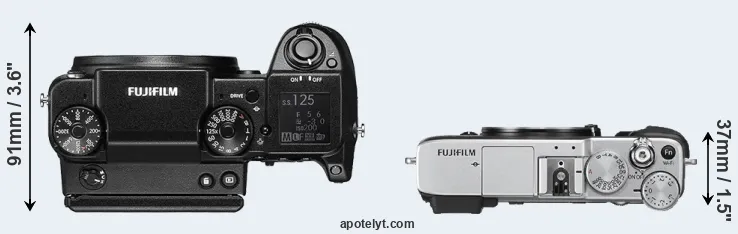 Compare GFX 50S versus X-E2S top