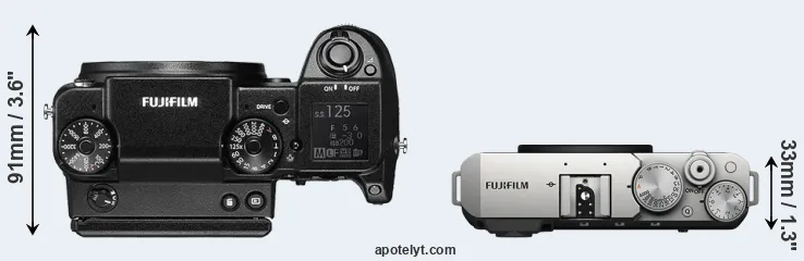 Compare GFX 50S versus X-E4 top