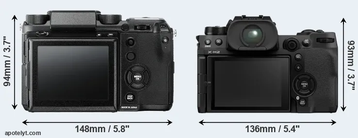 Comparison GFX 50S or X-H2 rear