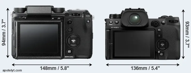 Comparison GFX 50S or X-H2S rear