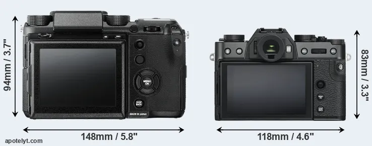 Comparison GFX 50S or X-T30 rear