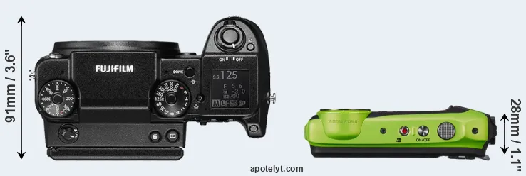 Compare GFX 50S versus XP120 top