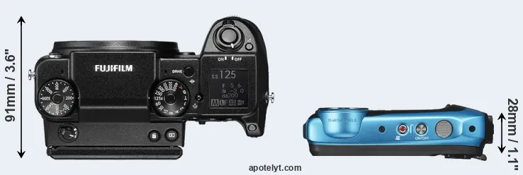 Compare GFX 50S versus XP130 top